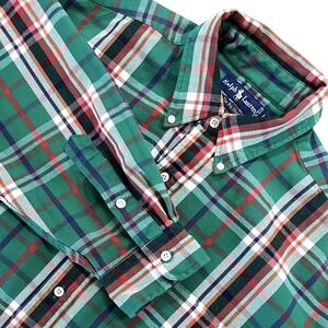 Vintage Ralph Lauren The Big Shirt Flannel Button Down Mens L Plaid Oversived